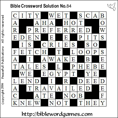 Crossword Puzzles on Free Christian Bible Crosswords Wordsearches Games Puzzles And Trivia