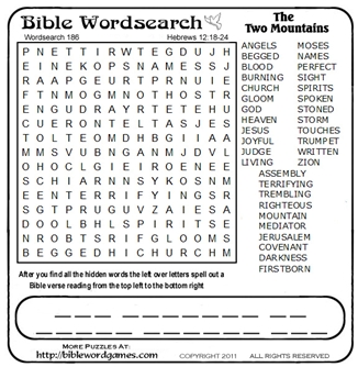 Bible Wordsearch puzzles